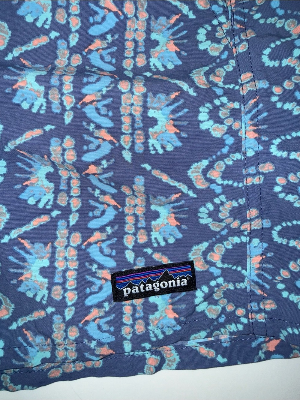 Patagonia Blue Multi-Pattern High-Waist Women's Shorts - Picture 2 of 4
